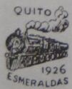 Overprint Quito-Esmeralda 1926 and Locomotive