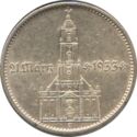 5 Reichsmark (1st Ann Nazi Rule - Potsdam Garrison Church)