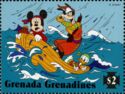 Mickey, Goofy, Donald in a Life Boat
