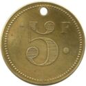 5 Francs (Lyon (Rhône) – Saint-Jean de Dieu (hôpital). No date. Medall)