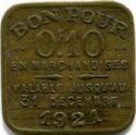 0.10 Francs (10 Centimes. Lyon (Rhône) – Chambre syndicale des commissionnaires en primeu…