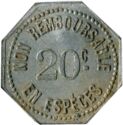 20 Centimes (Lyon (Rhône) – Eden-bars. No date)