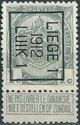 Coat of Arms - Typo. overprint with LIEGE 1 1912 LUIK 1