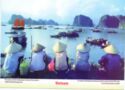 The Women wait for fishing boats to dock at ha Long Bay