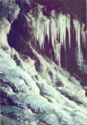 Winter ice stalactites