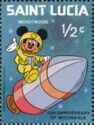 Mickey Mouse astride a Rocket