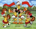 Duck and Mouse Family as Cheerleaders