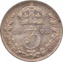 3 Pence (Edward VII, small tip "3")