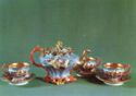 A porcelain tee set, 19th century