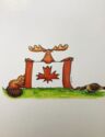 Canadian flag with animals