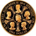 1 Dollar (60th Birthday of Queen Elizabeth - Gold edition)