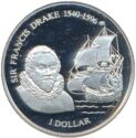 1 Dollar (400th date of death of Sir Francis Drake - Silver edition)