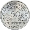 50 Centimes (-, thin flan)