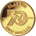 1 Dollar (50th Anniversary Playboy magazine - Silver Gilded)