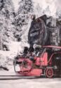 Steam locomotive in the winter forest. Germany