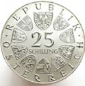 25 Schilling (Poet Franz Grillparzer - w/o dotted circle)