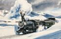 Steam locomotive in winter