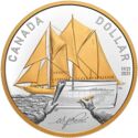 1 Dollar (100th Anniversary of Bluenose. Gilded)