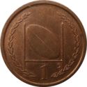 1 Penny (Rugby Ball, Small Triskeles dividing legend)