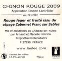 Chinon AOC - Château de L'Aulée 2009