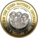 5 Dollars (Queen mother's centenary)
