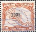Map of Central America Overprinted (1932)