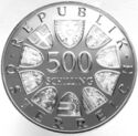 500 Schilling (250th Birth of Prince Eugene of Savoy)