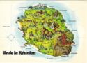 ile de la Réunion - carte géographique stylisée