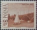 Poniatowski Bridge, Warsaw, and Sailboat - Perf 11½ x 11¾