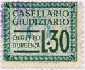 Revenue stamp for urgency fee with coat of arms