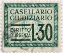 Revenue stamp for urgency fee with coat of arms