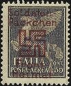 Italian stamp ovped by "Soldaten/Packchen/Front-/Heimat"