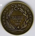 750,000 Lira (XI World Forestry Congress 1997 Antalya)