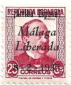 Manuel Ruiz Zorilla with Malaga overprint (Typographed)