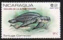 Leatherback sea turtle, overprinted