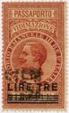 Passaporto, vidimazione, Vittorio Emanuele III op new value