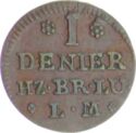 1 Denier (French occupation by L.F.A. de Vignerot)