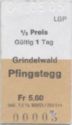 Grindelwald - Pfingstegg - ½ Price One Way