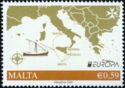 Map of Malta-Italy Postal Routes