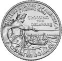 25 Cents / Quarter (George Washington - Crossing the Delaware River. Silver)