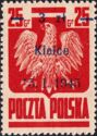 Polish Eagle, Surcharge 3z on 25g Kielce 15.1.1945