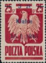 Polish Eagle, Surcharge 3z on 25g Kielce 15.1.1945