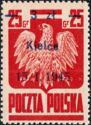 Polish Eagle, Surcharge 3z on 25g Kielce 15.1.1945