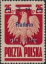 Polish Eagle, Surcharge 3z on 25g Radom 16.1.1945