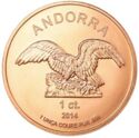 1 ct - Andorra - 1 Unça Coure Pur.999/picture cows and tiara