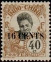 Cambodian Woman overprinted and surcharged