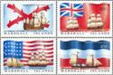 Colonial ship and flags
