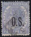 Queen Victoria (1819-1901) overprinted "O.S."