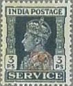 King George VI wearing Imperial Crown of India - surcharged