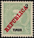 King Carlos I, overprinted REPUBLICA